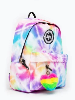 Hype. Sac à dos emblématique rose arc-en-ciel avec cœur tie-dye pour fille