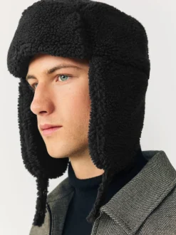 Imitation peau de mouton noire - Chapka