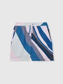 Impression bleue - Short Reiss Tommi imprimé avec cordon de serrage à la taille