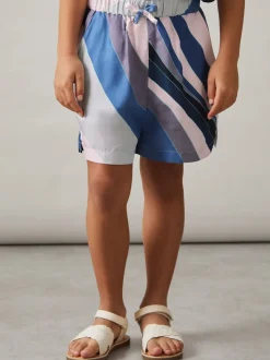 Impression bleue - Short Reiss Tommi imprimé avec cordon de serrage à la taille