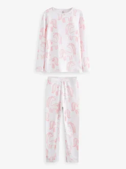 Impression de licorne rose - Pyjama Kind to Skin 2 Lot (9mths-12yrs)