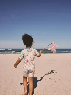 Impression florale rose - Maillot de bain Sunsafe (3mths-10yrs)