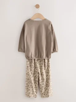 Imprimé à slogan écru/rose - Lot de 3 pyjamas Amples (9mois à10ans)