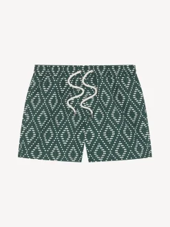 Imprimé Angra en raphia Vert - Shorts de bain Frescobol Carioca Rio