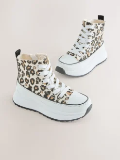 Imprimé animal - Extra Chunky Lace-Up With Zip Trainers