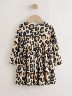 Imprimé animal - Robe côtelée à manches longues (3mois-7ans)