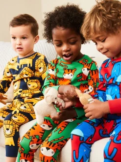Imprimé animal coloré - Lot de 3 pyjamas Snuggle (9mois-8ans)