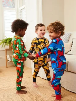 Imprimé animal coloré - Lot de 3 pyjamas Snuggle (9mois-8ans)