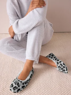 Imprimé animal gris - Chaussons plats Ballerina