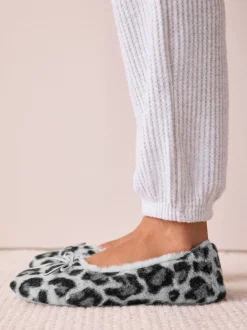 Imprimé animal gris - Chaussons plats Ballerina