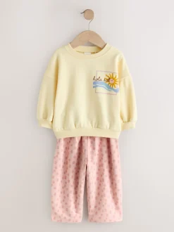 Imprimé animal jaune - Ensemble Sweat-shirt et jogging Coupe ballon (3mois -7ans)