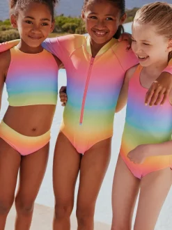 Imprimé arc-en-ciel dégradé - Maillot de bain à col dégagé (3-16ans)