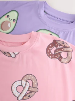 Imprimé avocat rose/violet - Pack Nighties 2 (3-16ans)