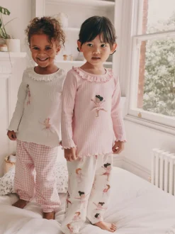 Imprimé ballerine rose - Pantalon de pyjama tissé, lot de 2 (9mois-10ans)