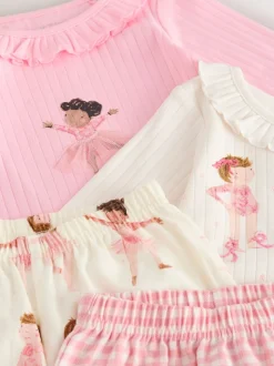 Imprimé ballerine rose - Pantalon de pyjama tissé, lot de 2 (9mois-10ans)