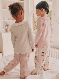 Imprimé ballerine rose - Pantalon de pyjama tissé, lot de 2 (9mois-10ans)