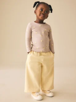 Imprimé citron neutre - T-shirt à manches longues en côtes (3mths-7yrs)