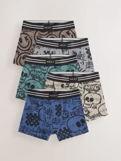 Imprimé crâne grafitti - Lot de 5 boxers (3-16ans)