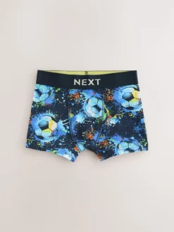 Imprimé de football Bleu - Lot de 5 boxers (2-16ans)