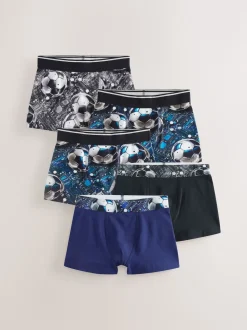 Imprimé football bleu/noir - Lot de 5 boxers (2-16ans)