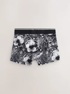 Imprimé football bleu/noir - Lot de 5 boxers (2-16ans)