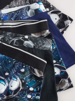 Imprimé football bleu/noir - Lot de 5 boxers (2-16ans)