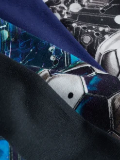 Imprimé football bleu/noir - Lot de 5 boxers (2-16ans)