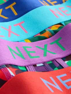 Imprimé géométrique cercle bleu vif/orange/violet - Boxers avec ouverture sur le devant