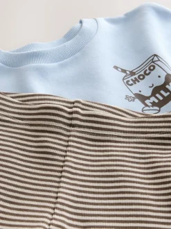 Imprimé lait bleu - Ensemble sweat et leggings (3 mois-7 ans)