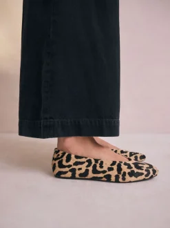 Imprimé Léopard - Ballerines bout rond en cuir