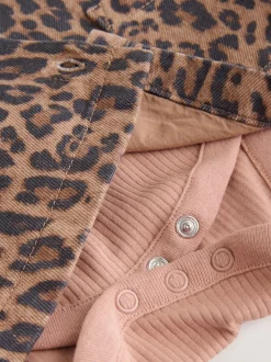 Imprimé Léopard - Body et collants à manches longues Tablier Ensemble 3 Pieces (0mois-2ans)