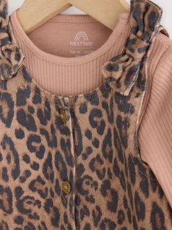 Imprimé Léopard - Body et collants à manches longues Tablier Ensemble 3 Pieces (0mois-2ans)