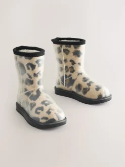 Imprimé Léopard - Bottes de pluie doublées Borg