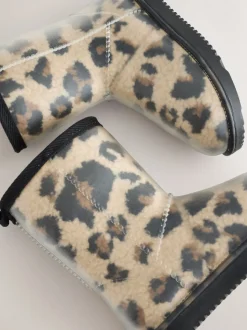 Imprimé Léopard - Bottes de pluie doublées Borg