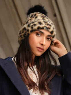 Imprimé Léopard - Love & Roses Chapeau à pompon confortable