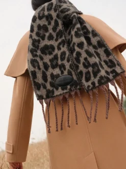 Imprimé léopard foncé - Love & Roses Écharpe brossée
