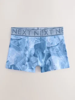Imprimé marbré bleu - Lot de 5 boxers (2-16ans)