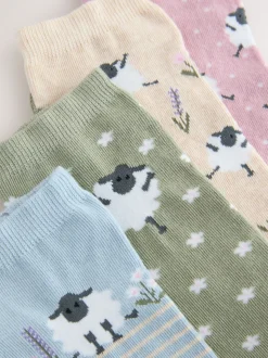 Imprimé moutons multicolores - Paquet de chaussettes d'entraînement 4