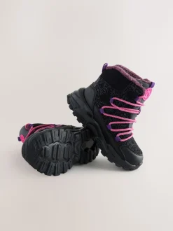 Imprimé noir/violet - Bottines de marche imperméables