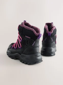 Imprimé noir/violet - Bottines de marche imperméables