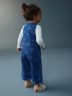 Imprimé nœud - Combinaison Denim sans manches (3mois-8ans)
