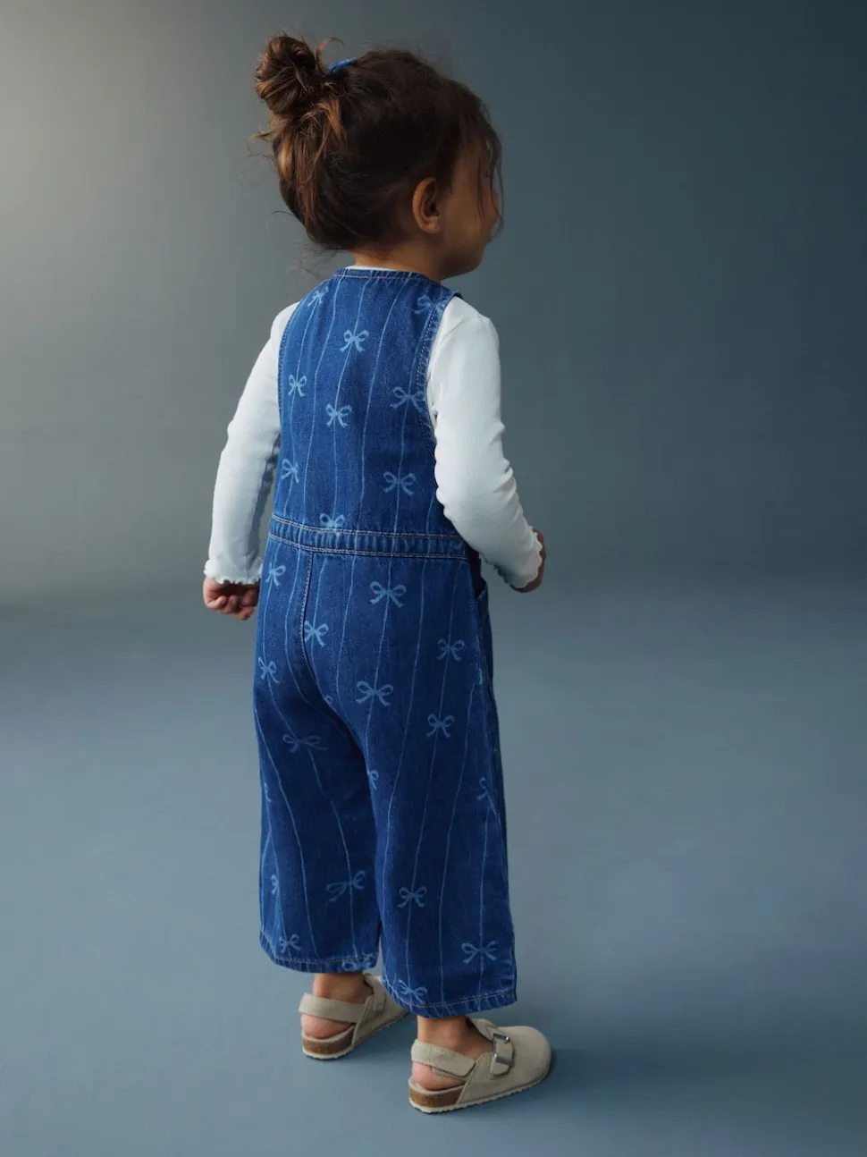 Imprimé nœud - Combinaison Denim sans manches (3mois-8ans)