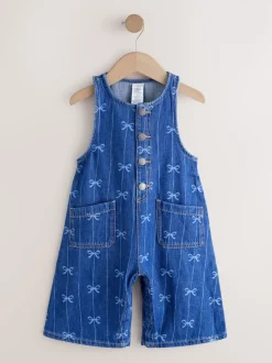 Imprimé nœud - Combinaison Denim sans manches (3mois-8ans)