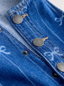 Imprimé nœud - Combinaison Denim sans manches (3mois-8ans)