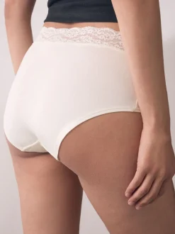 Imprimé nœud baies - Lot de 4 culottes en coton et dentelle
