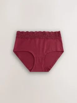 Imprimé nœud baies - Lot de 4 culottes en coton et dentelle