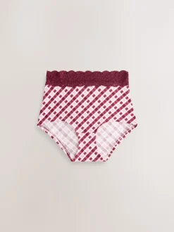 Imprimé nœud baies - Lot de 4 culottes en coton et dentelle