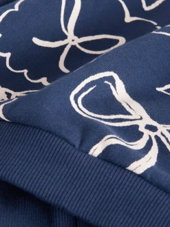 Imprimé nœud bleu marine - Ensemble sweat et legging évasé (3mois-7ans)