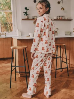 Imprimé ours blanc écru - Pyjama boutonné (3-16 ans)