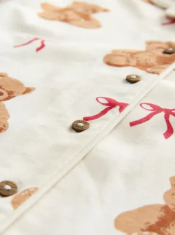 Imprimé ours blanc écru - Pyjama boutonné (3-16 ans)
